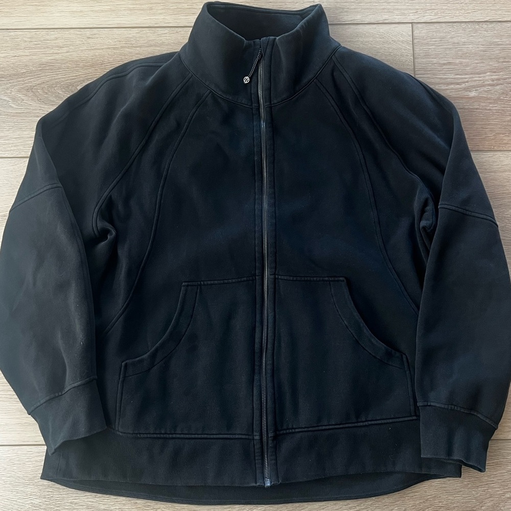 lululemon Scuba Black Oversized Full Zip Funnelneck size XL/XXL
